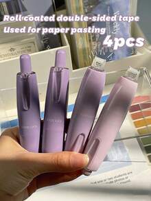 4-1 Roll Permanent Double-Sided Coated Tape, Adhesive Tape Dispenser For Scrapbooking, Crafts, Arts, Photos, Smooth And Clean, Back To School Essential - Multicolor - View 26