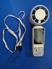 可折疊便攜式冷風扇，主動冷卻技術，2000mAh，100段調速與LED顯示，Type-C快充，附掛繩，適合旅行、辦公室、戶外使用 - A-白色 - 查看 11