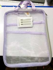 1pc Large Opening Storage Tote Bag | Colorful Portable Tutoring Bag Stationery Organizer EVA Material - Multicolor - View 6