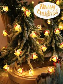 1pc 1m 10 Lights/2m 20 Lights Christmas Bell Copper Wire String Lights - Yellow - View 1