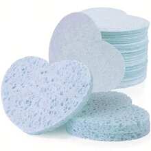 20/30/50PCS Heart-Shaped Compressed Facial Cleansing Sponges, Soft Face Wash Pads For Makeup Removal, Gentle Exfoliating & Daily Skincare, Multiple Colors - Multicolor - View 11