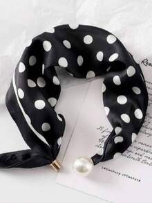 1pc Magnetic Buckle Small Square Scarf Long Silk Scarf Women Spring Summer Matching Shirt Professional Decorative Thin Scarf - Multicolor - View 2