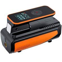 Portable Wireless Mini Air Pump 1500mAh 11.1V, With Digital Dual Display, LED Light And Pressure Gauge, Suitable For Cars, Motorcycles, Bicycles And Balls, Essential Equipment For Spring Travel - A - View 9