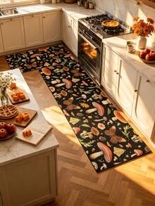 1/2pcs Diatomaceous Earth Bath Mat, Vintage Mushroom Pattern, Super Absorbent, Non-Slip, Perfect For Bathroom, Kitchen And Dining Room, Quick Dry, Ideal Home Decor And Bathroom Mat Gift, Holiday Gift! - Multicolor - View 3