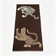 Old Money Style Leopard Print Shawl Cape, Thickened Autumn/Winter Scarf For Women, Elegant And Luxurious Neck Warmer - Multicolor - View 4