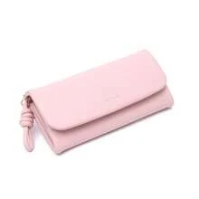 PRETTYZYS 1pc Pink Long Wallet For Women, High-End Solid Color Minimalist Multifunctional Large Capacity Phone Wallet With Multiple Card Slots, Card Holder, Coin Purse, Student, Business, Daily Travel, Valentine's Day Gift, Christmas Gift, Back To School, All Season - Pink - View 9