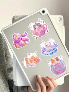 50 Pcs Cute Animals Stickers – Assorted Dog Cat Rabbit Fox Penguin Waterproof Decals For Christmas Party Favors, Easter Gifts, Birthday Goodie Bags & Journal Decor,Scrapbook Supplies - Multicolor - View 7