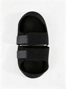 QKC 1 Pair Sponge-Style Hook And Loop Heel Protectors, High-Density Sponge Cushioning For Shock Absorption, Relieves Pressure For People Who Stand Or Walk For Long Periods, Elastic Fabric Outer Layer To Alleviate Heel Discomfort, Wear-Resistant, Slightly Warm, Suitable For Autumn And Winter Wear - Black - View 4
