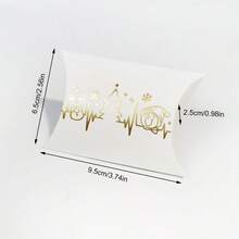 1/10/30pcs Christmas Golden Foil Pattern Gift Pillow Box, Snowman Party Favor Packaging Set For Holiday Celebrations - Multicolor - View 6