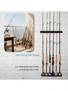 Rak Dudukan Joran Pancing Dinding Warna Hitam yang Mudah Dipasang, Kotak Penyimpanan Pegangan Busa Kepadatan Tinggi, Tahan Lama dan Kokoh, Dapat Menyimpan 6 Joran Pancing; Cocok untuk Penggunaan di Luar Ruangan, Rumah, dan Garasi. Desain Multi-Slot, Penyimpanan Praktis, Hemat Ruang, Kompatibel dengan Berbagai Joran Pancing. Tempat Joran Pancing, Memperindah Area Memancing. - MultiWarna - View 9