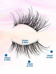 SHIDISHANGPIN 7 Pairs Natural Spiky Half-Length Cat Eye Long 3/4 Tail Clear Stem False Eyelashes, Suitable For Women And Wives For All-Day Wear - View 4