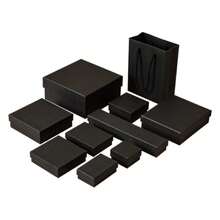 Luxury Black Jewelry Box With Removable Lid, Premium Empty Gift Storage Box For Necklace, Bracelet, Ring, Packaging Display Box - Black - View 11