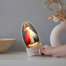 1pc Acrylic Christian Jesus Night Light USB Powered Acrylic Table Lamp Warm Light Religious Home Decor Church Souvenir Ideal Gift For Friends - A - View 5