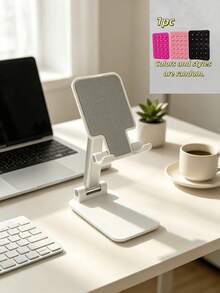 1pc Adjustable Foldable Desktop Phone Stand, Non-Slip Silicone Pad Phone Base, Portable Phone Holder, Suitable For Office Desk, Home, Office, Bedroom, Video Calls, Watching Movies, Random Color And Style - Phone Stand - View 12