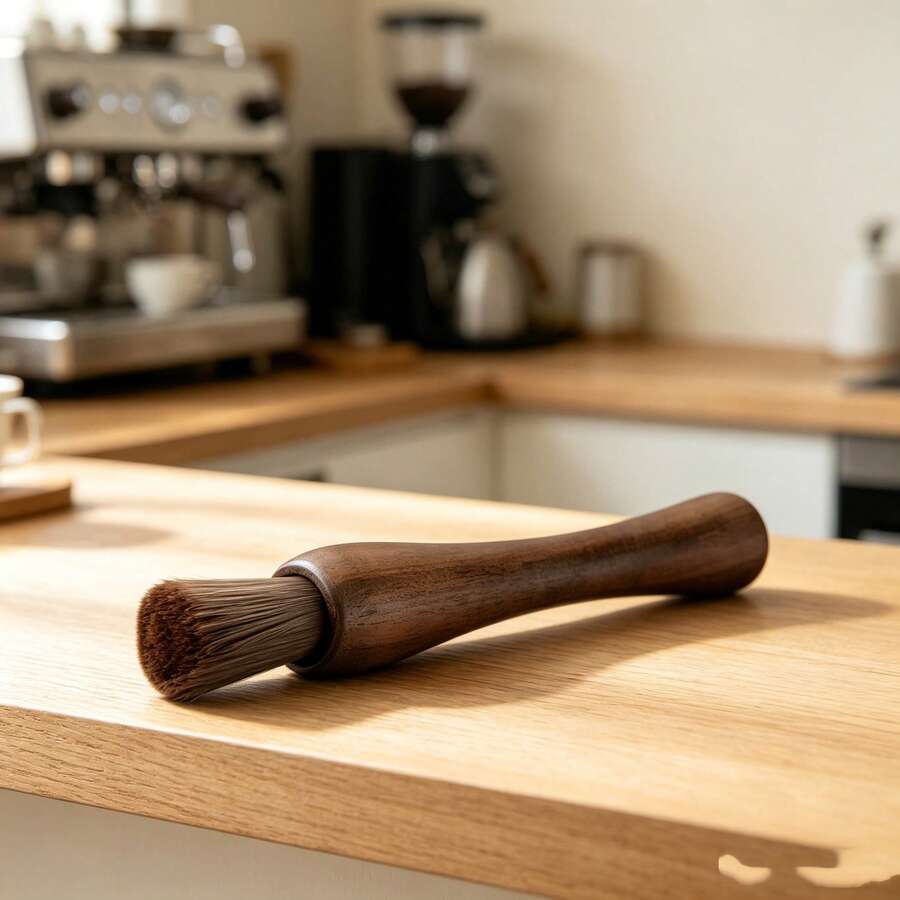 فرشاة قهوة لتنظيف إكسسوارات القهوة، قطعة واحدة - بني - مشاهدة 1