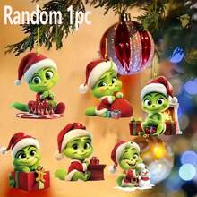 The Grinch 6/3/1pc New Green Monster Pendant, Car Rearview Mirror & Backpack Decoration, Christmas Party Decor & Photo Prop, Suitable For Christmas, Halloween, Birthday, Gift For Family & Adults - Multicolor - View 8