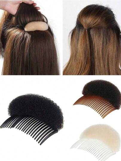 1 peça Almofada de Cabelo de Esponja Fofa, Ferramenta de Enchimento de Cabelo Invisível, Acessório de Cabelo Feminino, Acessório de Pente, Almofada de Espuma Invisível com Clipe para Mulheres, Acessório de Cabelo Fofo Natural, Essencial para Salões de Cabelo, Maquilhagem de Viagem e Acessório de Feriados