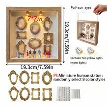 1 Set DIY Mini Museum Shadow Box - Celebrate Your Precious Memories In A Unique Way, With Customizable Photo Display And Miniature Figurines Shadow Box Frame Kit (Non-Electric) Personalized Unique Souvenir Decor, Halloween/Christmas Gift/Home Decor - 7 Inches Square - View 11