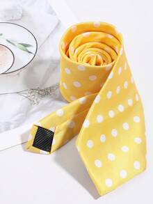 Vintage Polka Dot Neck Tie, Business Party Preppy Style Suit Accessory For Men Women - Multicolor - View 3