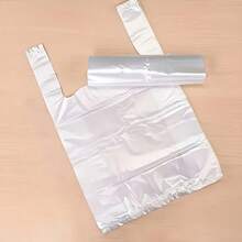 50pcs/White Handheld Trash Bags, With Non-Slip Handle Design, More Convenient To Use, Essential For Home And Office - White - View 3