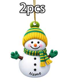 Custom Name Snowman Christmas Ornament, Personalized Knit Hat Snowman Tree Decor, Festive Winter Holiday Style, Customized Christmas Hanging Decoration, Customizable Name Wall Ornament, Christmas Home Decor, Holiday Keepsake Gift 2026, Christmas Gift - Style B - View 20