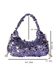 1 buah Tas Tangan/Tas Selempang Berpayet, Desain Resleting, Tali Bahu yang Dapat Diatur, Cocok untuk Pesta Malam, Pesta dan Lainnya, Dapat dengan Mudah Memuat Kebutuhan Sehari-hari, Barang Serbaguna, Cocok untuk Berbagai Gaya dan Acara. - MultiWarna - View 10
