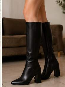 Women Mid-Calf Boots - Black - View 3