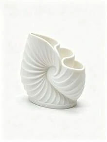 1pc Cute Bow-Shaped Storage Rack, Dual-Compartment Cup Holder, Multi-Function Bathroom Toothbrush & Toothpaste Holder, Vanity Makeup Brush Holder, Bedroom & Kitchen Countertop Decorative Pen & Pencil Organizer - 1 Conch Shell - View 6