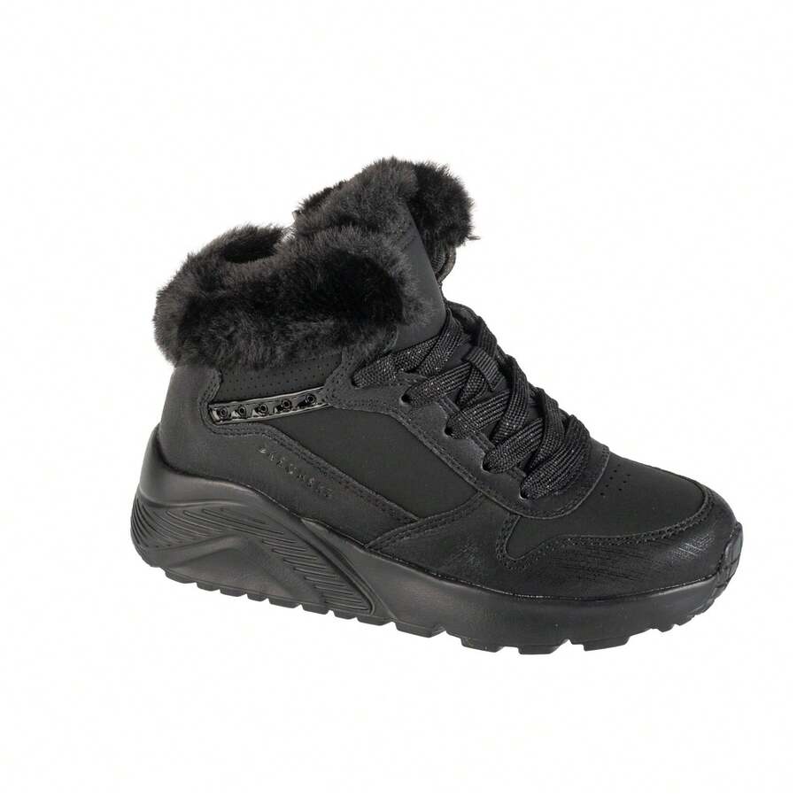 Skechers Uno Lite - Comfurt Collar 310396L-BBK för flicka, svarta vinterstövlar - Svart - Visa 1