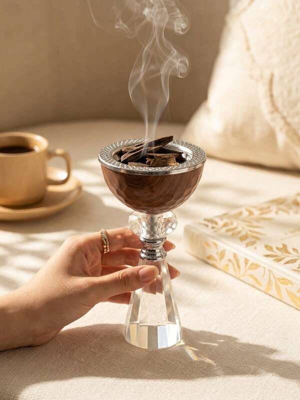 1 Set/1 Pc Metal Crystal Incense Burner, Islamic Ins Luxury Style Vertical Incense Burner, Home/Living Room/Bedroom/Tea Room Decoration, Home Decor, High Temperature Resistant Easy To Clean Middle Eastern Fragrance Burner, Baby Shower Party Favor, New Incense Burner > Incense Burner, Luxury Incense Burner, Gift For Women, Luxury Women's Gift, New Incense Burner > Reception Area, Dining Table Decoration, Ramadan, Bedroom Furniture