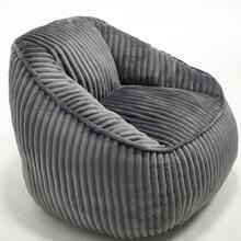 Light Luxury Style Bean Bag/Striped Design Bean Bag/Memory Foam/Versatile Use/Ergonomic Design/No Assembly Required/Suitable For Living Room, Bedroom, Shopping Malls - Dark Grey - View 7