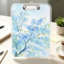 Blue Butterfly Floral Clipboard A4 Paper Folder With Metal Clip Cute Watercolor Flower Folder School Office Desk Storage Stationery Gift - Multicolor - View 1