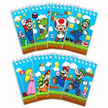 SUPER MARIO BROS. 1set/8pcs Classic Game Cartoon Coil Small Notebook Set, With Multiple Cute Character Covers, Portable And Small, Suitable For Taking Notes On The Go, Is A Super Practical Holiday Gift For Boys And Girls. (Stochastic Style) - Multicolor - View 2