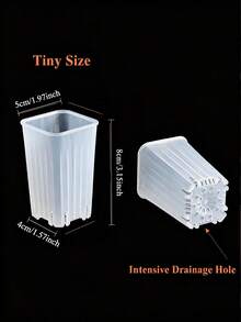 Mini Transparent Plastic Square Seedling Pots And Seed Trays, Mini Deep Pots With Drainage Holes, Suitable For Transplanting Seedlings, Germination, Herbs And Succulents - Multicolor - View 5