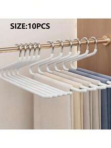 10/20pcs Home Multi-Functional Goose-Shaped Pants Hangers, Thickened Metal Non-Slip Pants Rack, Wardrobe Organizer Storage Pants Hanger - Multicolor - View 10