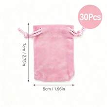 30pcs Velvet Jewelry Pouches With Drawstring, Soft Drawstring Gift Bags Suitable For Weddings, Parties, Valentine's Day And Anniversaries. - Multicolor - View 15