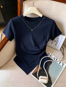 Women Down Coats - Navy Blue - View 8
