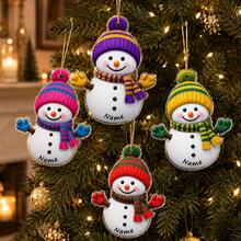 Custom Name Snowman Christmas Ornament, Personalized Knit Hat Snowman Tree Decor, Festive Winter Holiday Style, Customized Christmas Hanging Decoration, Customizable Name Wall Ornament, Christmas Home Decor, Holiday Keepsake Gift 2026, Christmas Gift - Style B - View 6