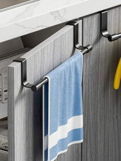 Modern Cabinet Door Hanging Towel Rack, No-Drill Dishcloth Holder, Space-Saving Kitchen Towel Storage Organizer, Home Kitchen And Bathroom Cabinet Accessory