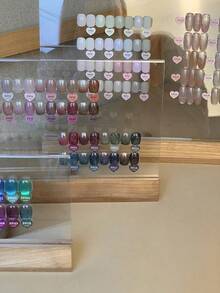 DIY Acrylic Nail Sample Display Board, Transparent Design, Used For Displaying Gel Nail Polish Colors, Portable Nail Gel Color Rack - Brown - View 4