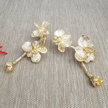 Light Luxury Butterfly Orchid Shaped Cabinet Door Handle, Dual Hole Installation Light Gold Zinc Alloy Pull Handle, Wardrobe Cabinet Hardware Accessories - A - View 12