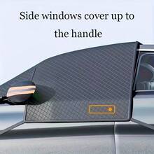 All-Season Vehicle Snow Shield Cover - Multi-Layer Anti-Freeze, Sun Protection, Frost Protection Glass Cover, Suitable For Cars, Trucks, SUVs - Fits Most Vehicles, Winter Vehicle Protection, Fashionable Car Cover, Durable Car Cover Suitable For Winter Large Magnetic Frost Cover, Side Window Frost Cover, Oxford Fabric - High Strength, - Easy Installation - Multicolor - View 6