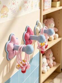 1pc Flower Shaped Adhesive Wall Hook, Cute Cartoon Design, For Hanging Bags, Hats, Towels, Nursery Room Storage Organizer - Multicolor - View 5