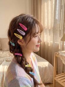 100/50/30/10pcs Colorful Y2K Water Drop BB Hair Clips, Basic Durable Non-Damaging Hair Accessories, Cute Sweet Hair Clips - Suitable For Girls And Teenagers, Daily, Vacation, School - Multicolor - View 4