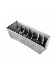 1pc Grey Fabric Foldable Clothes Storage Box, 7 Compartments Wardrobe Organizer, Durable Non-Woven Drawer Divider For Jeans, Pants, Socks, Underwear, Space-Saving Storage Container - 1 piece - View 11