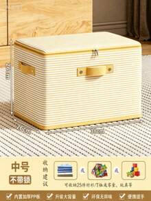 Large Capacity Fabric Storage Box With Lid For Home, Foldable Wardrobe Organizer For Clothes And Blankets - Multicolor - View 21