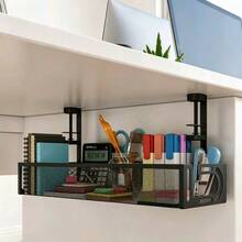 Soporte multi-enchufe para debajo del escritorio, metal negro - negro - Ver 3