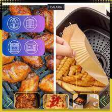 Air Fryer Paper Liners 20x20 Cm, Disposable Non-Stick Parchment Paper Inserts, Grease Resistant Baking Liners For Air Fryer, Oven, Microwave & Steamer - View 5