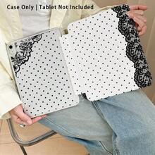 Polka Dot Lace Pattern Painted Effect Tablet Protective Case With Stand, Compatible With Honor 8/9/10/X8/X8A/X9/X8Pro/X9Pro/ MatePad SE 11 Inch/MatePad 11 Inch/11.5 Inch/MatePad Pro And More/Apple 10th Gen/11th Gen 2025 (A16)/ Galaxy Tab A7/A9 And Other Popular Models - Style 17 - View 5