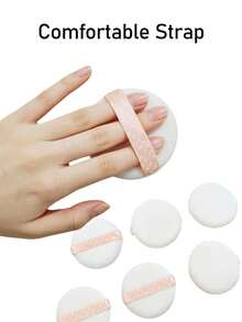 5pcs Makeup Powder Puff Set, Facial Sponge Powder Puff, Loose Powder Puff, Pressed Powder Puff, Soft Flocked Fabric, With Ribbon Hanging Strap, Home, Dorm, Travel, Back To School, Holiday Gift, Makeup Beginner, Beauty Enthusiast, Professional Makeup Tool, Washable, Portable - Multicolor - View 3